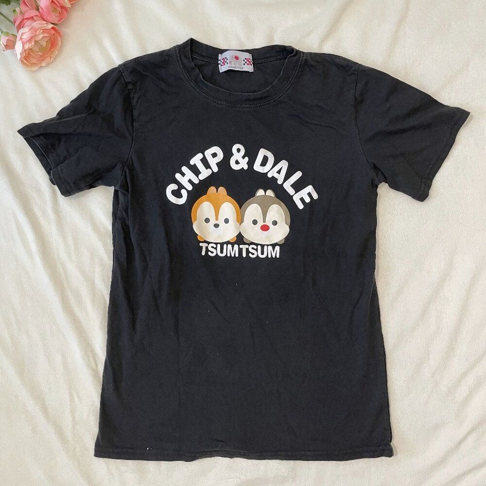 Disney Chip ’n Dale Women’s Black Multicolor Graphic T-Shirt